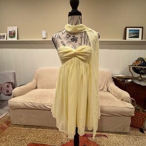 Peppermayo Yellow Strapless Prom Dress